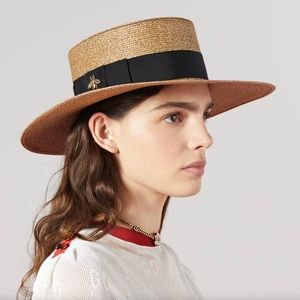 GUCCI - Lamé Papier Hat - Black and Gold Lamé